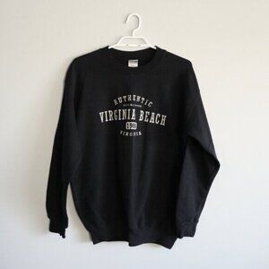 Virginia Beach Women's Sz M Navy Blue Casual Crewneck Pullover Stretch Sweater